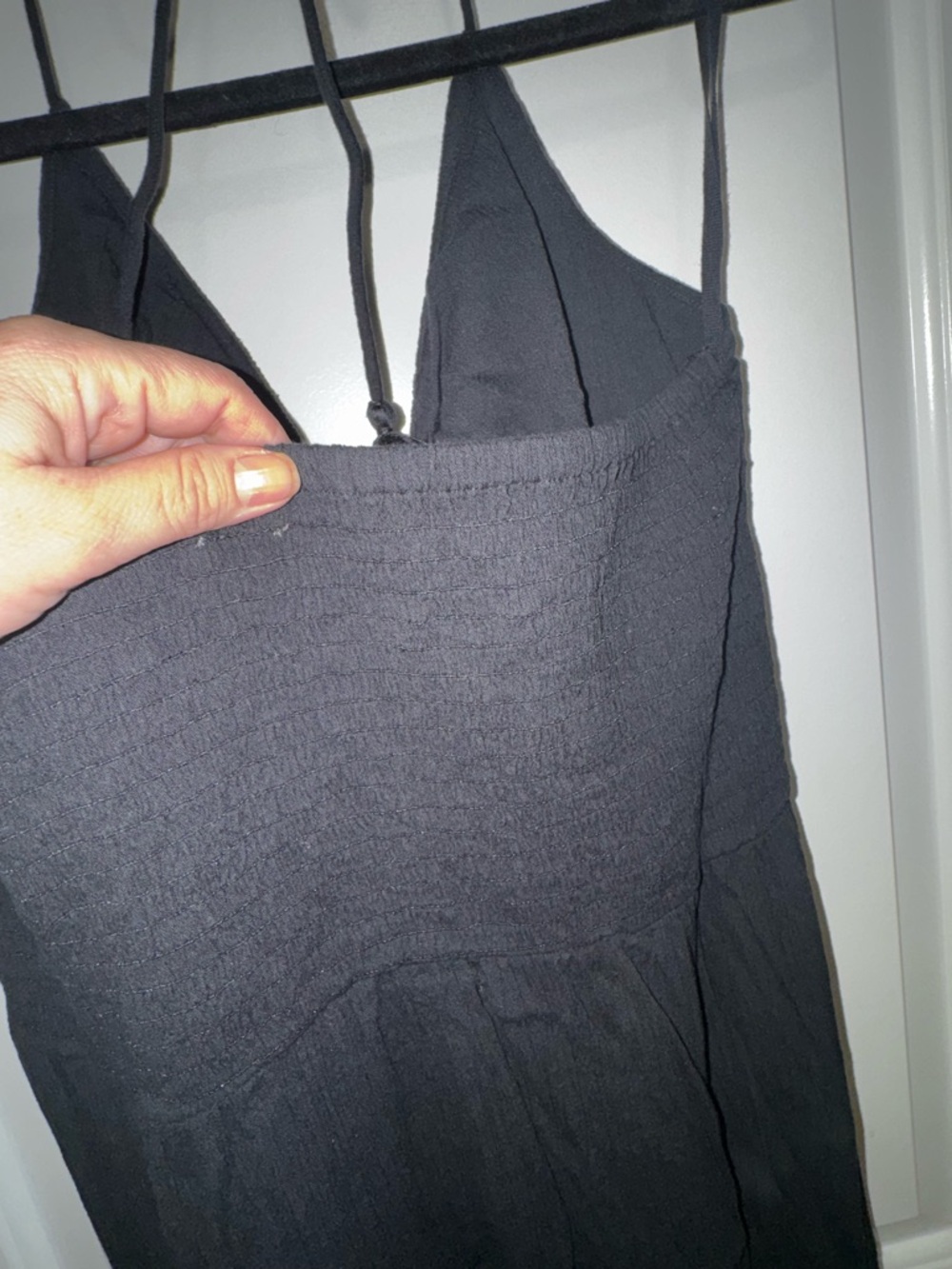 Aerie Black Halter Maxi Dress with Tie-Front Size XxL Crinkle fabric - Picture 5 of 6